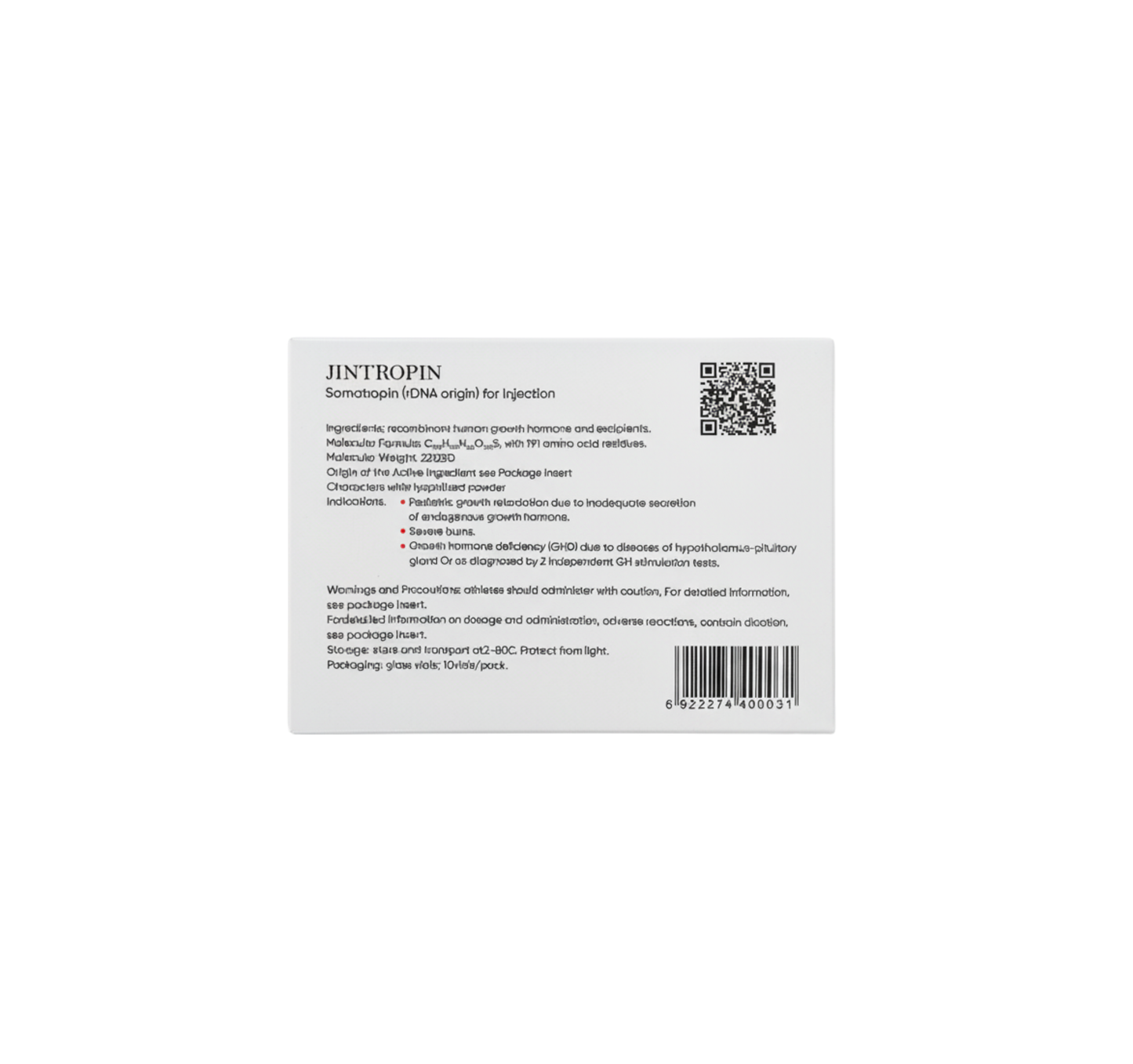 GROW HORMONE JINTROPIN 100IU-ზრდის ჰორმონი ჯინტროპინი