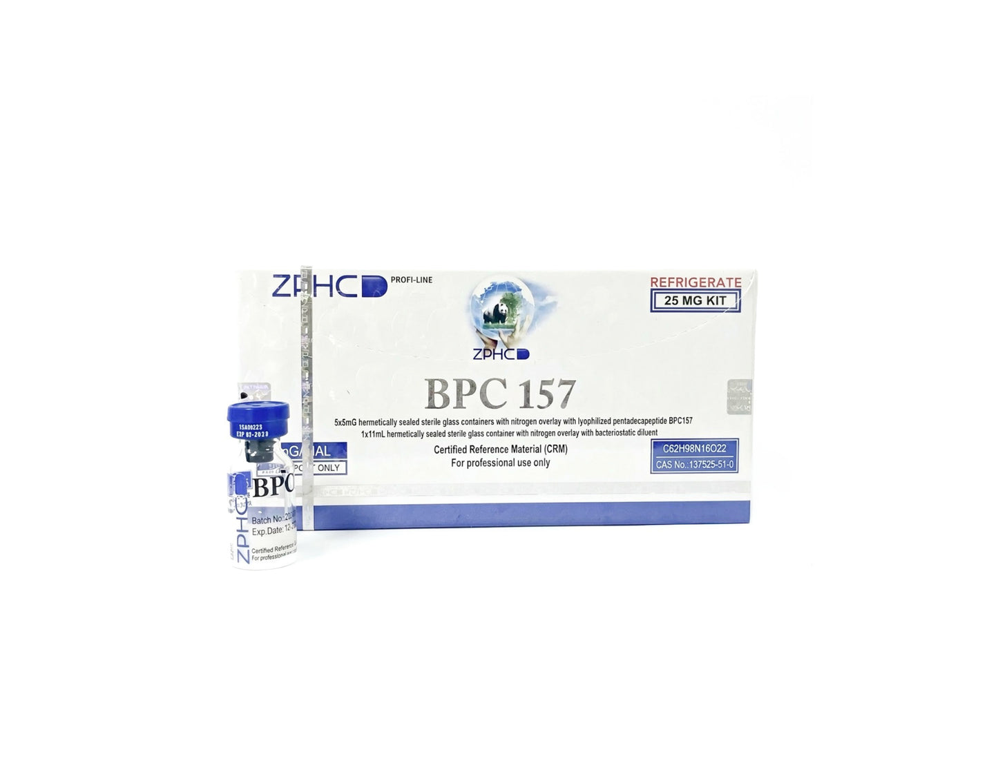 BPC-157 Peptid 5 Vials (1 vial 5mg) 25mg-ZPHC- ბპც-157 პეპტიდი 5 ბანკა (1 ბანკა 5მგ) 25მგ.