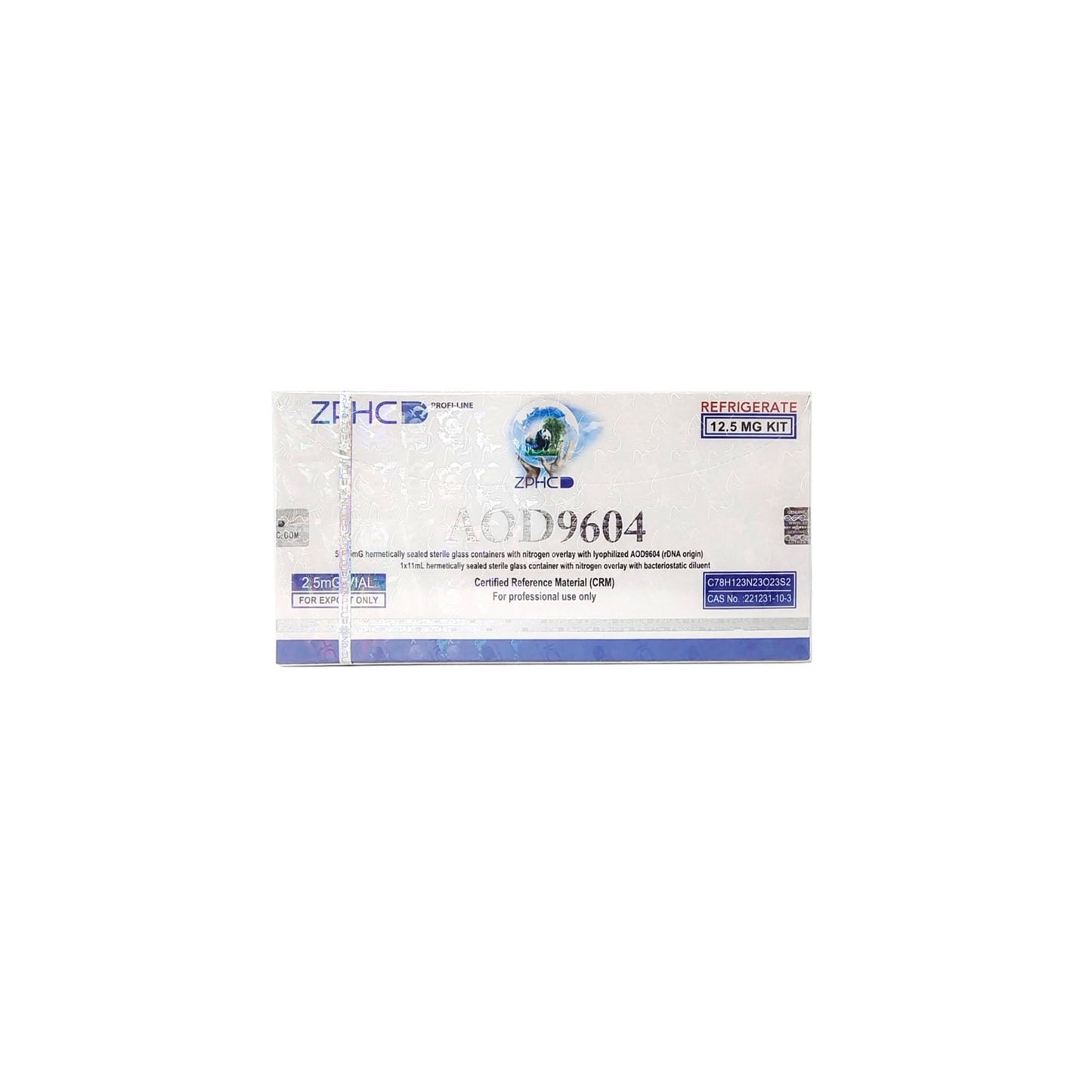 AOD 9604 peptide ZPHC პეპტიდი ფრაგმენტი 12.5mg (5vials x 2.5mg)
