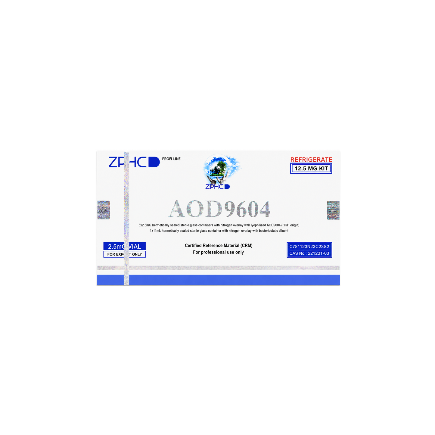 AOD 9604 peptide ZPHC პეპტიდი ფრაგმენტი 12.5mg (5vials x 2.5mg)