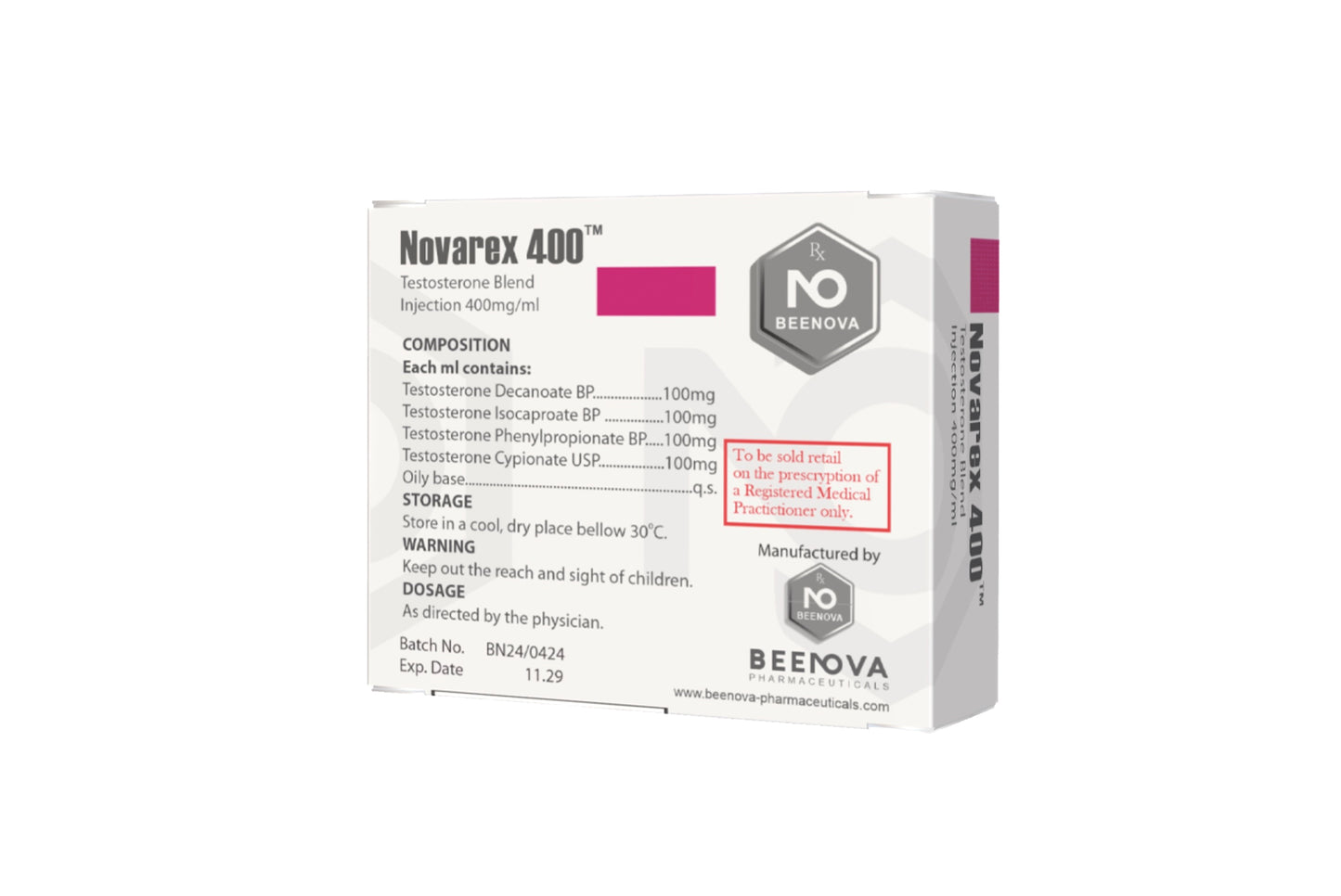 NOVAREX TEST MIX 400mg/1ml-ნოვარექს ტესტ მიქსი (10 AMPOULS) BEENOVA