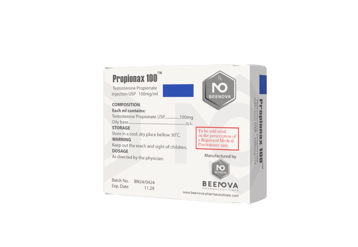 TESTOSTERONE PROPIONATE (PROPIONAX100) ტესტოსტერონ პროპიპნატი (10AMPOULS) BEENOVA